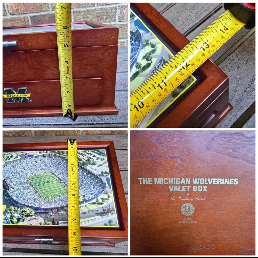 University Michigan Wolverines Valet Jewelry Box Big House Stadium Danbury Mint